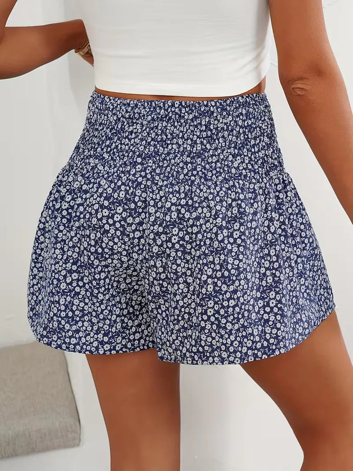 Short met hoge taille en bloemenpatroon
