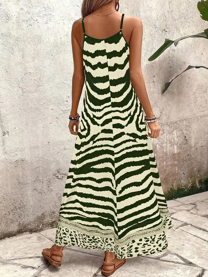 Maxi jurk met leopard print