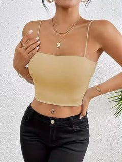 Crop top met spaghettibandjes