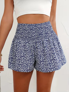 Short met hoge taille en bloemenpatroon