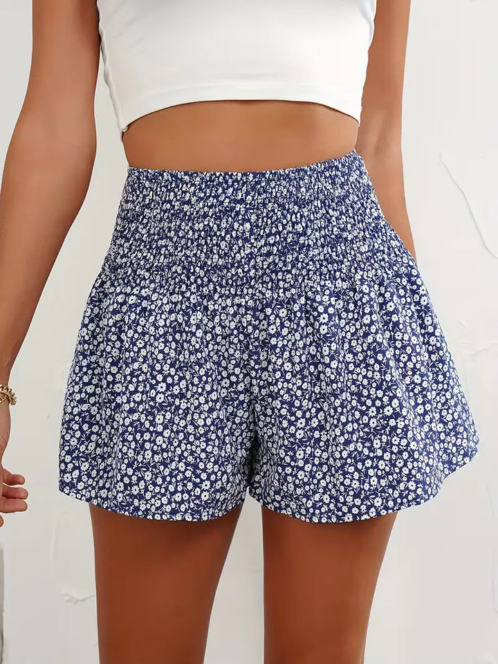 Short met hoge taille en bloemenpatroon