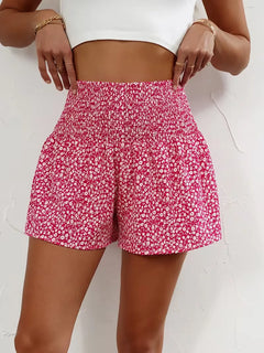Short met hoge taille en bloemenpatroon