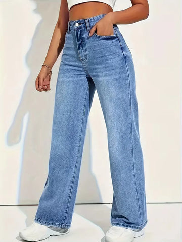 Straight jeans met hoge taille