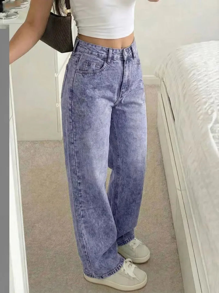 Straight jeans met mid-rise