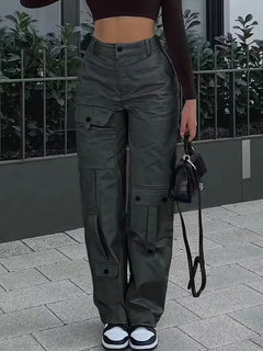 Cargo broek met hoge taille