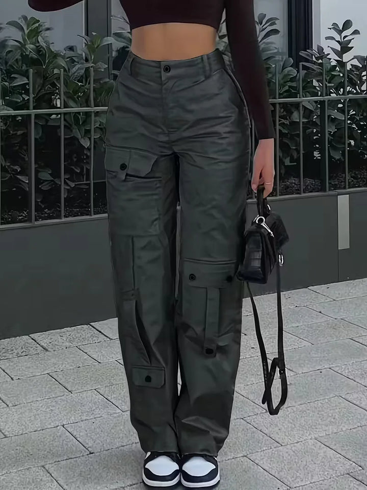 Cargo broek met hoge taille