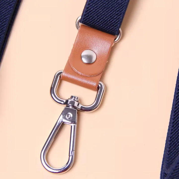 Bretels met leren detail