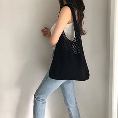 Shopper met hollow crochet design