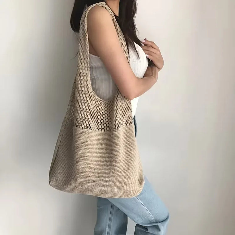 Shopper met hollow crochet design