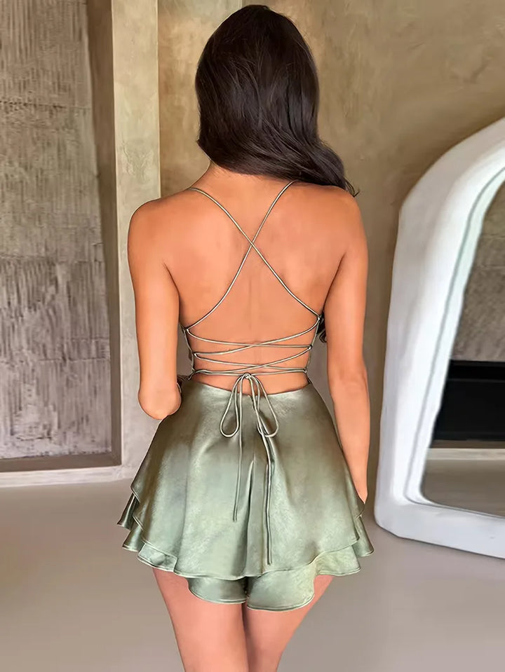 Feestjurk met spaghetti straps