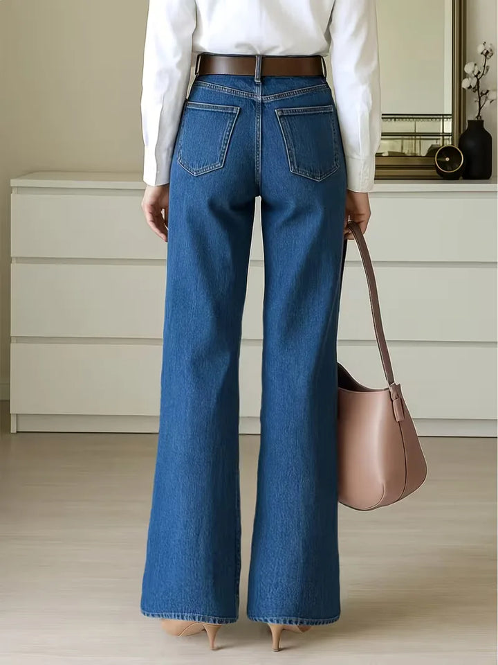 Wide leg jeans donker gewassen