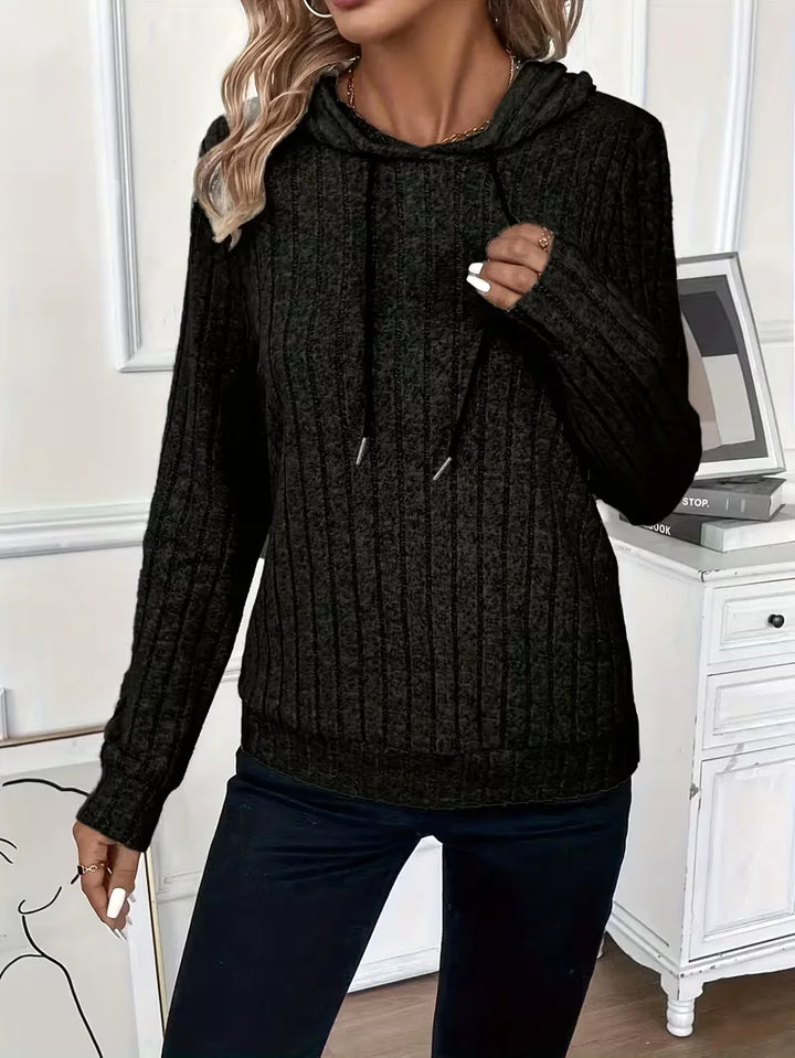 Hoodie met ribbelstructuur
