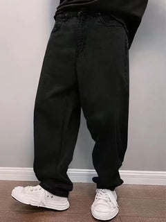 Loose fit jeans met mid-rise