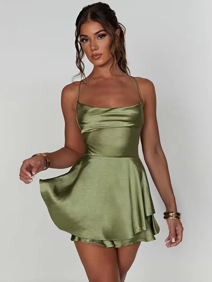 Feestjurk met spaghetti straps