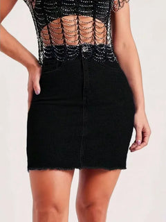 Denim rok met hoge taille