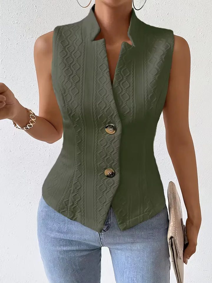 Gilet met V-hals en knopen