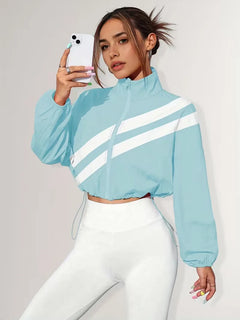 Track jacket met elastische manchetten
