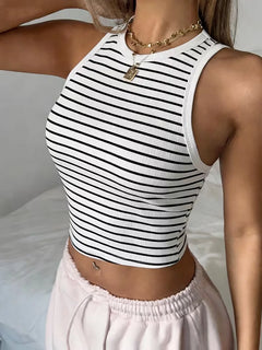 Crop top met ribbelstructuur