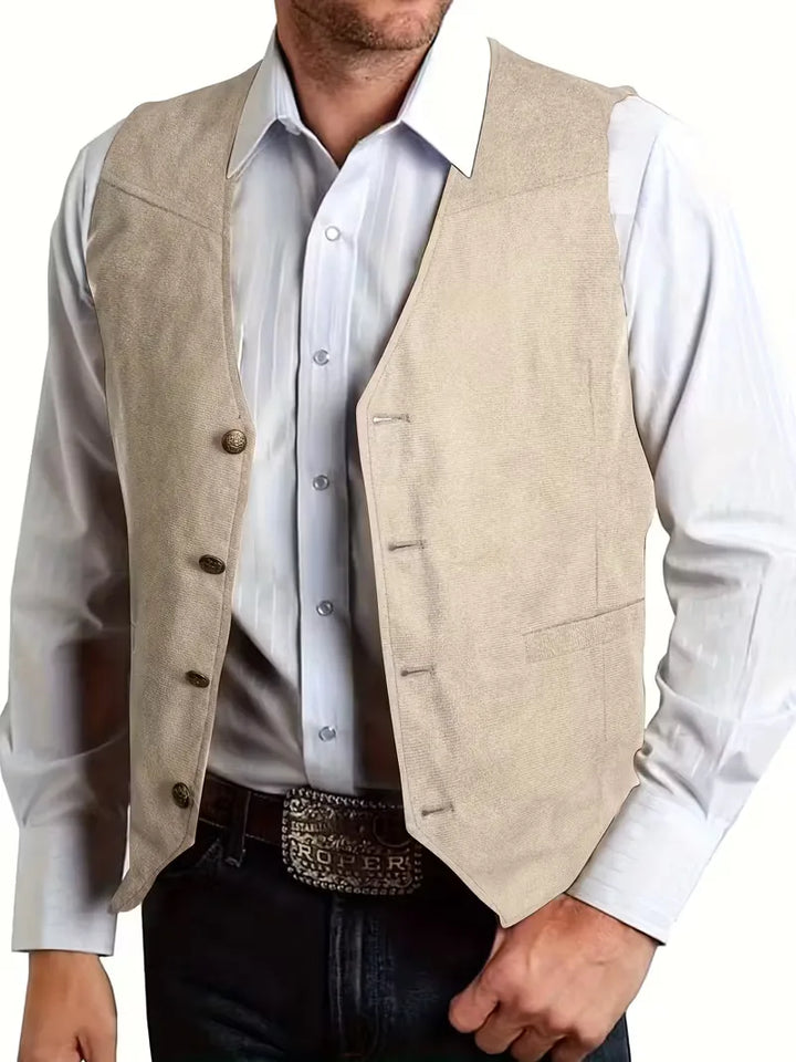 Gilet met V-hals en knopen