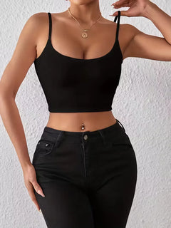 Crop top met spaghetti straps