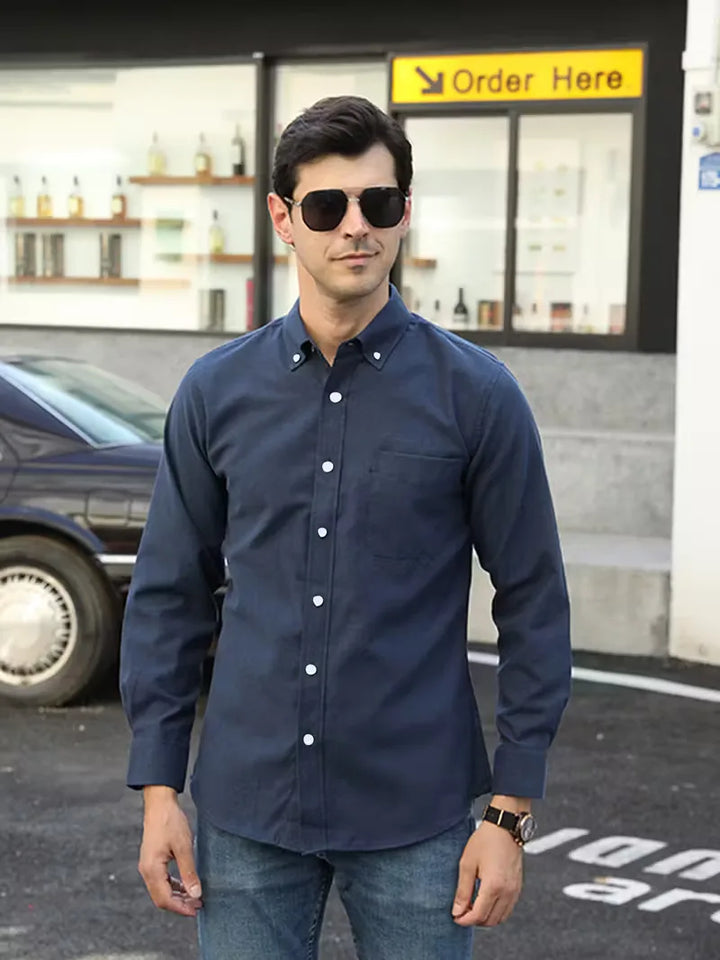 Casual overhemd met mandarin collar