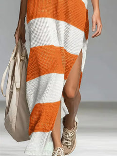 Maxi cover-up met V-hals