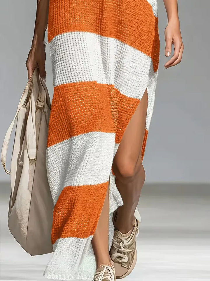 Maxi cover-up met V-hals