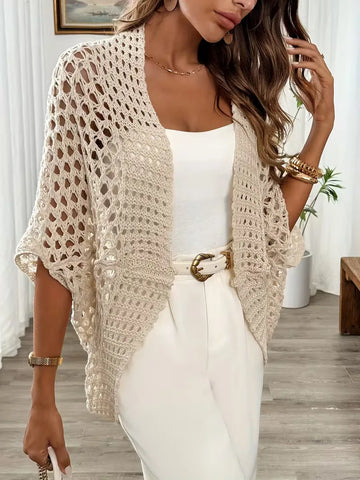 Oversized cardigan met hollow-out design