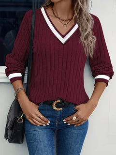 Casual longsleeve met V-hals