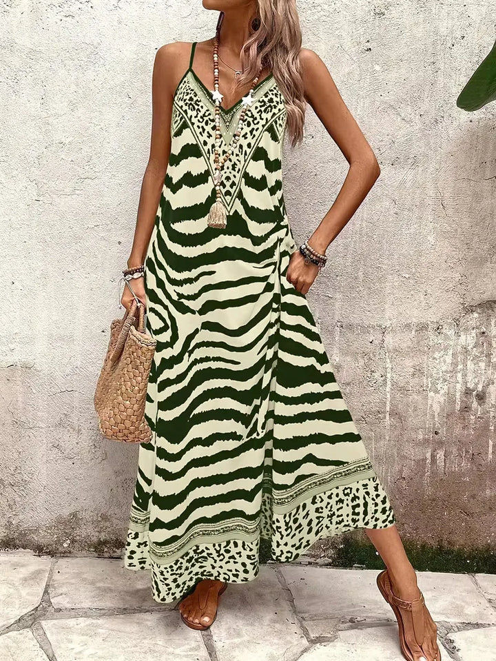 Maxi jurk met leopard print