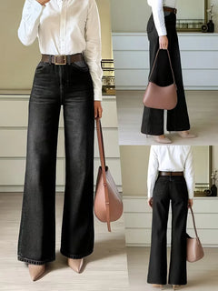 Wide leg jeans donker gewassen