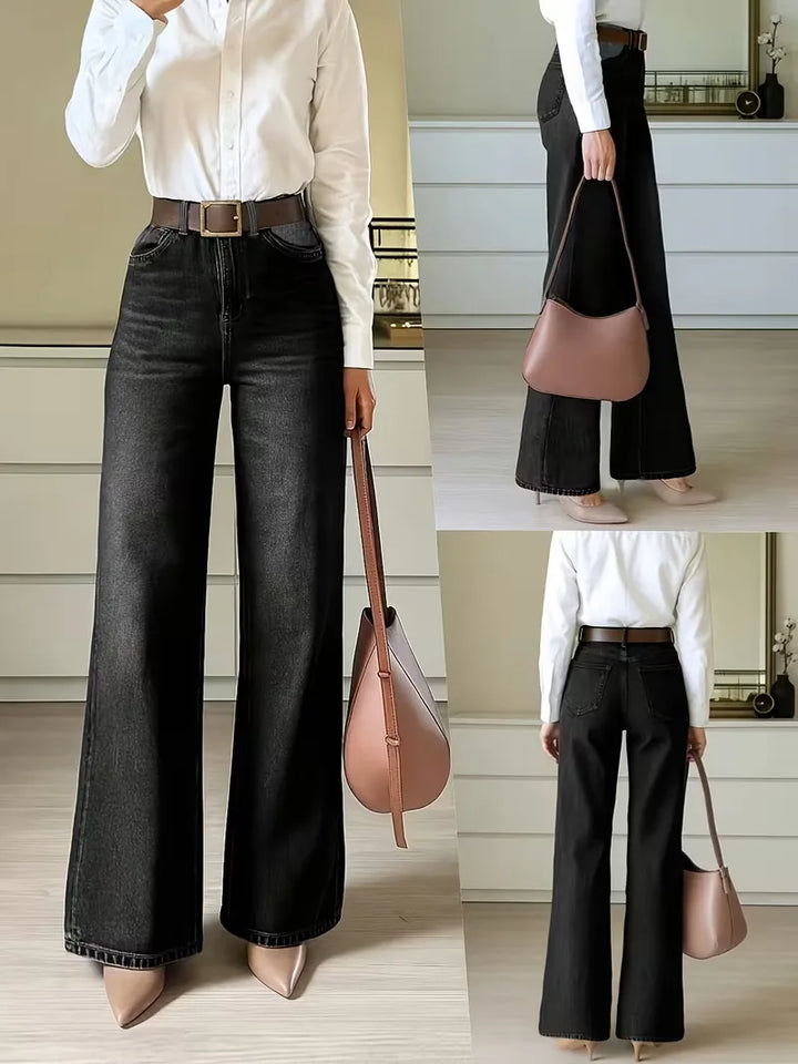 Wide leg jeans donker gewassen