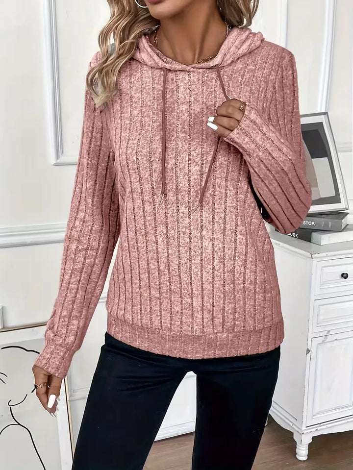 Hoodie met ribbelstructuur