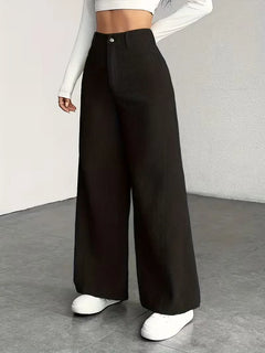 Wide leg broek met hoge taille