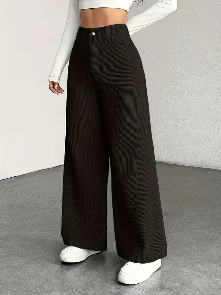 Wide leg broek met hoge taille