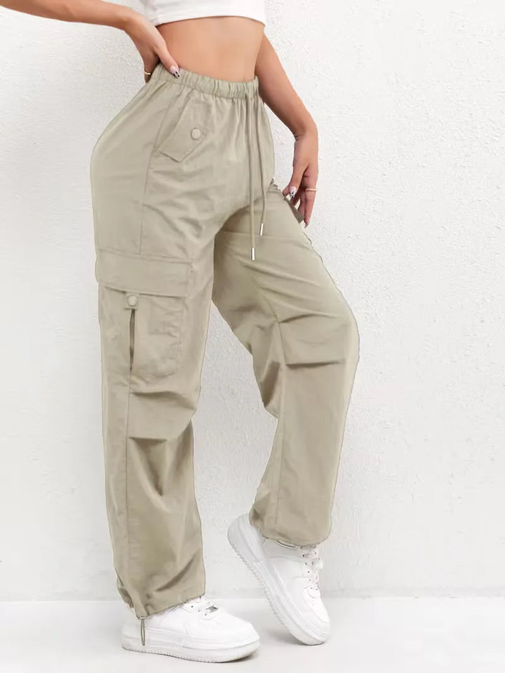 Cargo broek met hoge taille