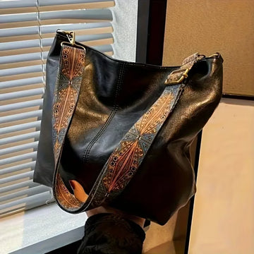 Schoudertas met kleurrijke strap