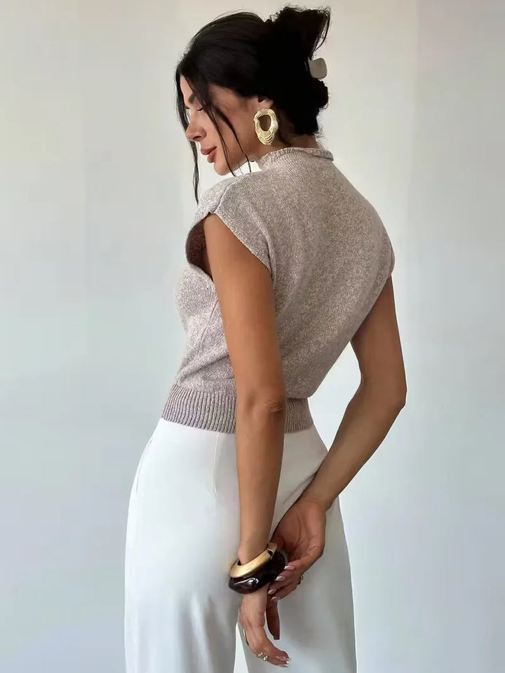Mouwloos vest met mock neck