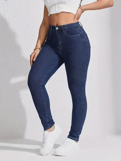 Skinny jeans met hoge taille