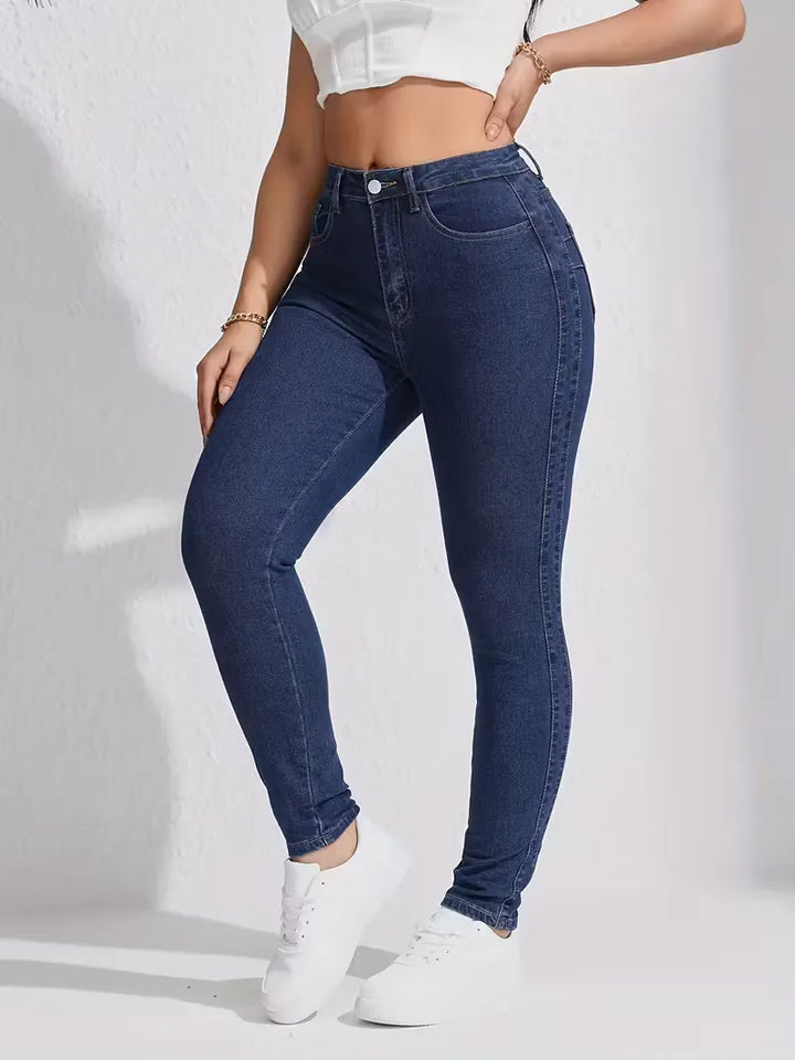 Skinny jeans met hoge taille