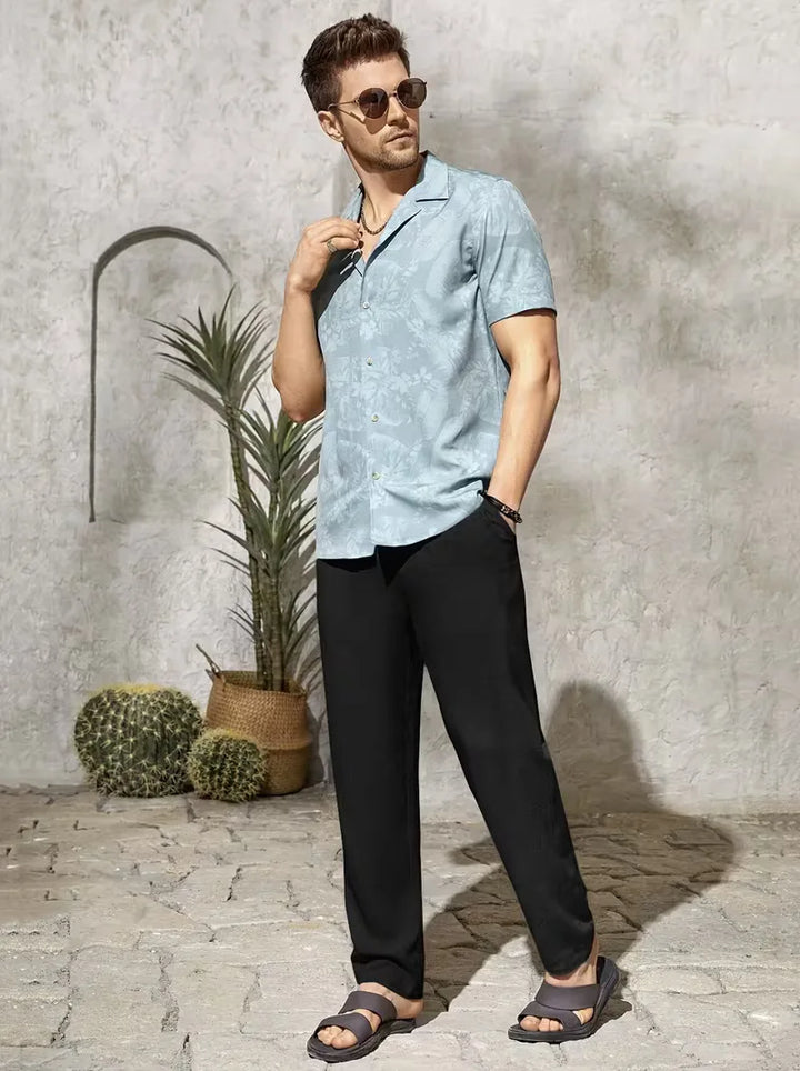 Pantalons met drawstring en straight leg