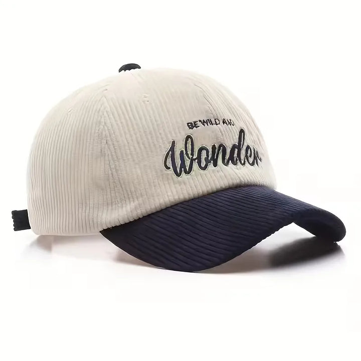 Corduroy baseball cap met geborduurde letters