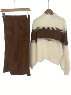 Tweedelige set met ribbed textuur