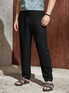 Pantalons met drawstring en straight leg