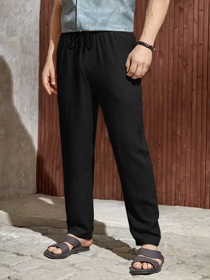 Pantalons met drawstring en straight leg
