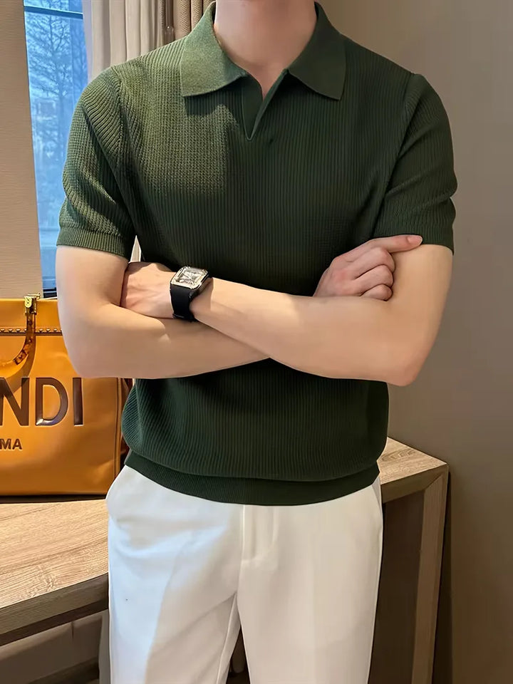 Polo's met V-neck en korte mouwen