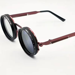 Ronde zonnebril met steampunk design
