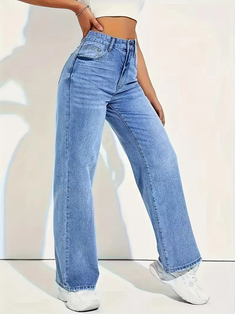 Straight jeans met hoge taille
