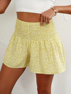 Short met hoge taille en bloemenpatroon