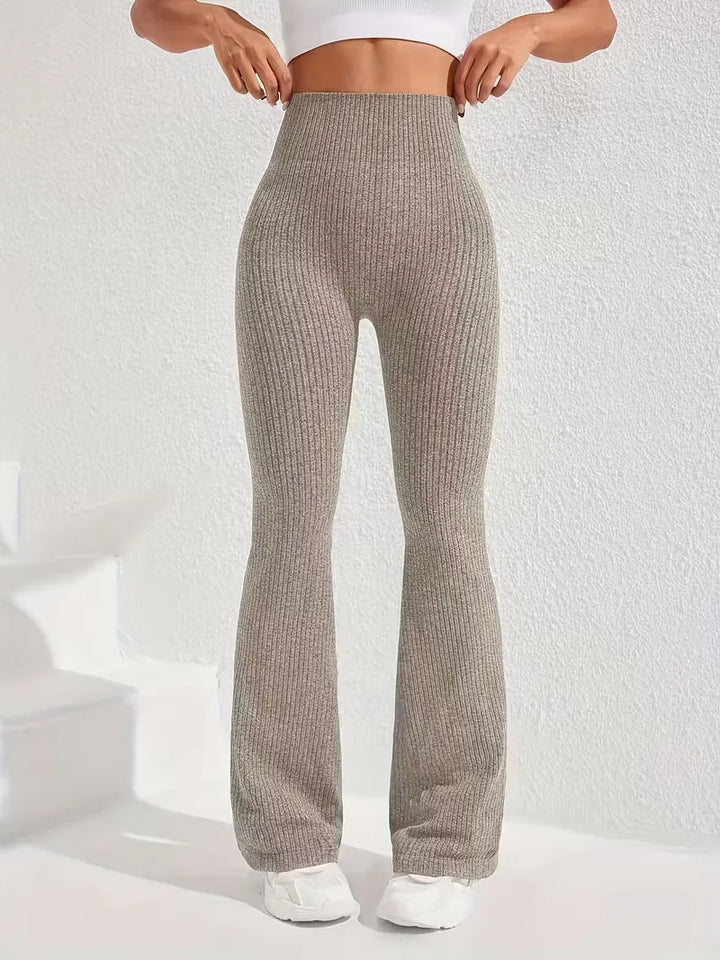 Legging met hoge taille en flared leg